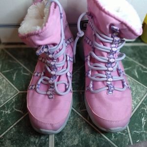 Pink and purple nike snow boots